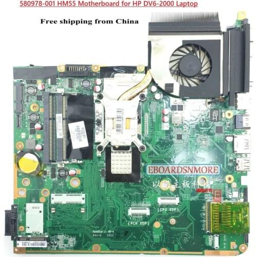 580978-001 set for Set for HP DV6-2000 Laptop Motherboard ,intel i3 cpu REPLACES 571188-001, A