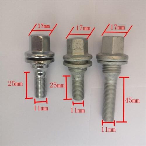 8 PCS M12 x 1.25 ALLOY WHEEL EXTRA LONG THREAD BOLTS FLAT SEAT WASHER For Citroen C3 Peugeot 301 3008 308 406 607