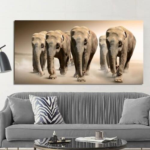 Africa Elephants Wild Animals Canvas Painting Scandinavia Posters and Prints Cuadros Wall Art Picture for Living Room Home Decor