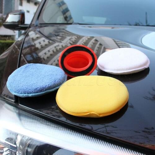 Yetaha Microfiber Car Wax Applicator Detailing Polishing Washing Pads Sponges With Handle Car Cleaning Tools Car Cleaner