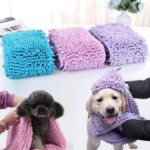 Pet Bath Towel Dog Cat Dry Towls Soft Grooming Massager Absorbent Towel Quick-drying Multipurpose Cleaning Tool Pet Supplies
