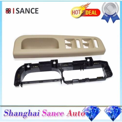 ISANCE Beige Window Switch Panel Trim Bezel & Braket Front Left 3B1867171E 1J1867179A For VW Golf Jetta Bora MK4 Passat B5