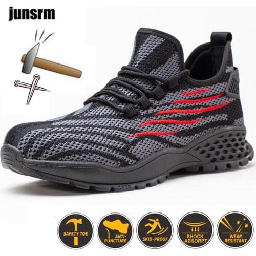 Safety shoes Lightweight breathable mens puncture-resistant womens steel-toed sports protective work boots are indestructible