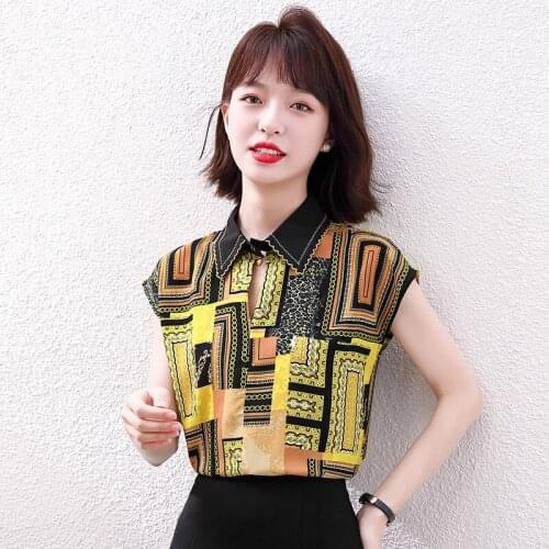 Blouses Women New Chic Vintage Printed New Summer Harajuku Ladies Streetwear Popular All-match Short sleeve Womens Shirts Top