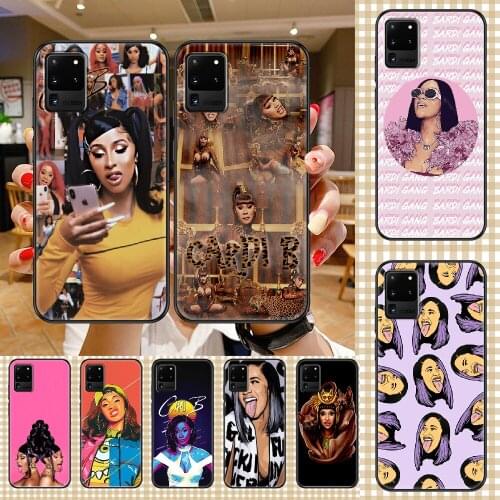 Rapper Cardi B Phone case For Samsung Galaxy Note 4 8 9 10 20 S8 S9 S10 S10E S20 Plus UITRA Ultra black art funda tpu shell 3D