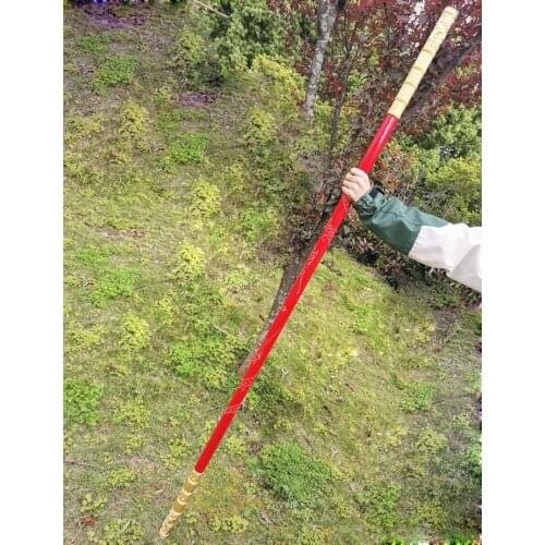 Top quality wooden shaolin monk Cudgels Carving dragon Monkey King weapons martial arts wushu rod kung fu sticks