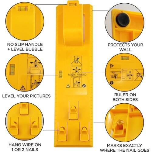 Photo Frame Hanging Tool MultiFunction Level Ruler Woodworking Painting Tool Frame Wall Precise Positioning Fixed-Point Drilling