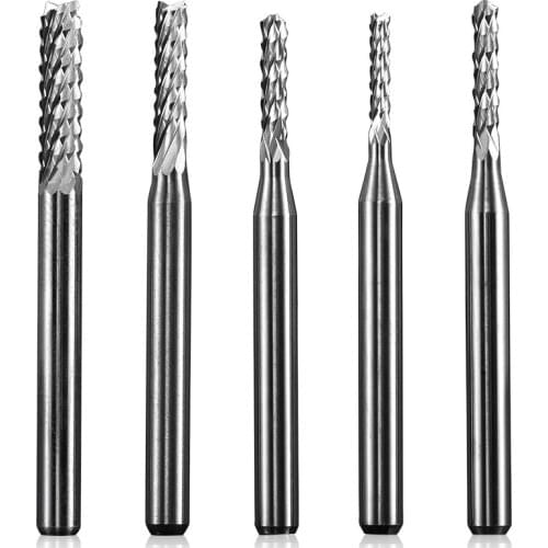10pcs 1/8 3.175mm 0.8 0.9 1 1.1 1.2 1.3 Carbide Tungsten Corn Cutter PCB end mill cutter CNC router bits for Engraving machine