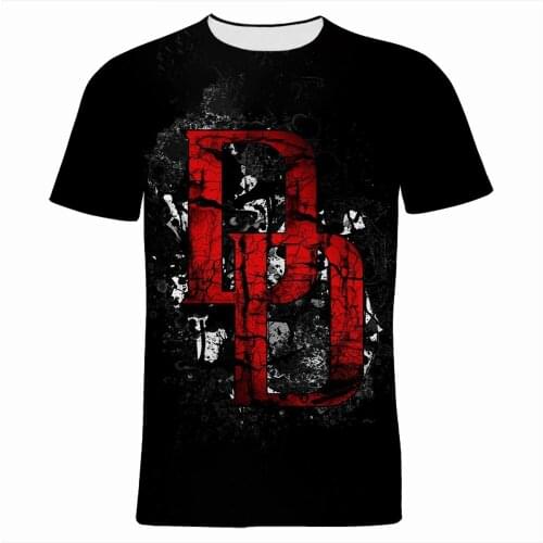 Daredevil Mens T-shirt Summer Casual Marvel 3D Print Vintage Women Tee Shirts Short Sleeve Harajuku Style Boy Girl Kids Tshirts