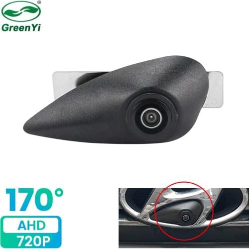 GreenYi 170° AHD 720P Front View Camera For Hyundai Elantra Verna Solaris Tucson IX35 Santa Fe I20 I30 I40 Logo Mark HD Camera