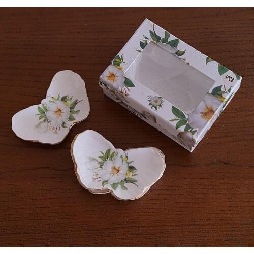 Gold depicting ceramic butterfly modeling flower exquisite dish creative dish afternoon tea snack dish