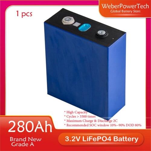 Grade A 2021 New 3.2V 200Ah Lifepo4 Battery 280 ah With QR Code LFP Lithium Solar 12V 24V 300Ah Cell 48V 280Ah EV Marine RV Golf