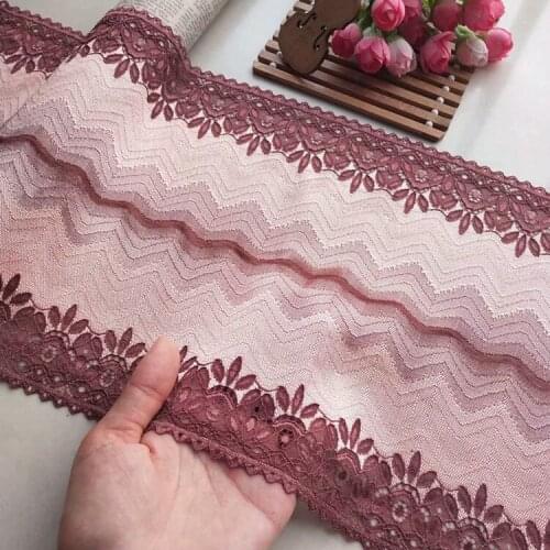 New 1meter/Lot Good Quality Soft Good Touch Brown Skin Color Stretch Lace Trim Diy Handmade Craft Fabric 23cm X829