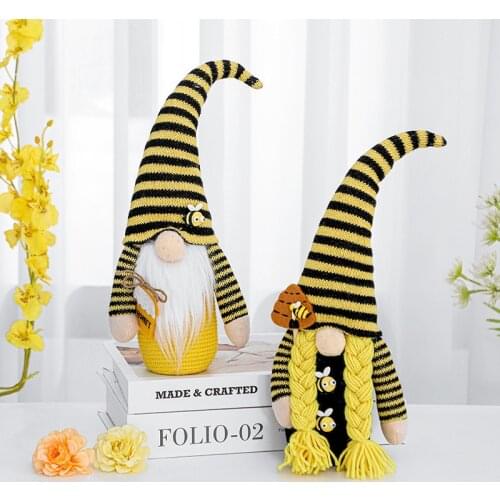 Cute Bee Festival Faceless Doll Decoration Creative Bee Shape Holiday Doll Doll Decoration Birthday Gift Family Deco