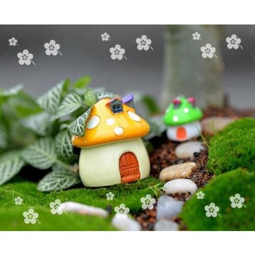 4pcs Miniature Small Mushroom House , 4 Color 4 size , Fairy Garden Supplies Terrarium Accessories