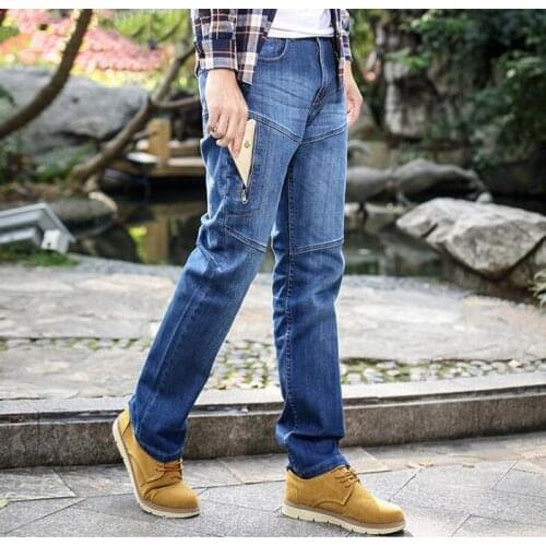 Man straight Jeans New Seasons overall Loose Elasticity Mens Long Trousers Plus Size 28-44 Bottoms