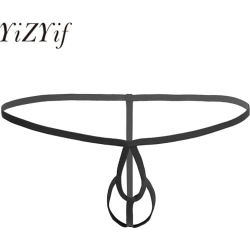 Mens Sexy Lingerie Crotchless Open Butt Bikini G-string Thong Underwear with Penis Hole Sissy Panties Male Sleepwear Nightwear