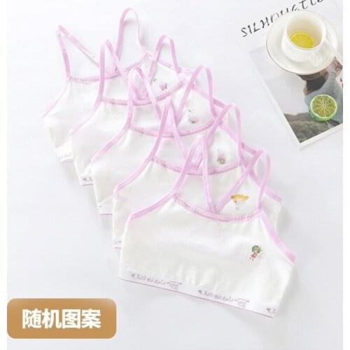 5PCS Developmental female student underwear children tube top pure cotton girl sling kids pure cotton breathable bra