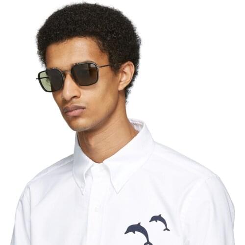 New Thom Fashion Brand UV protection Retro Square anti glare polarized sunglasses men and women Pilot Sun Glasses TBS816 Browne