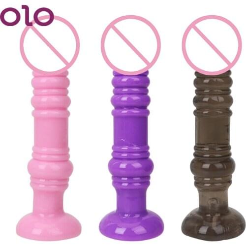 OLO Thread G-spot Massage Butt Plug Dildo Sex Toys for Women Men Anal Plug Jelly Toys Anal Stimulator Prostate Massage