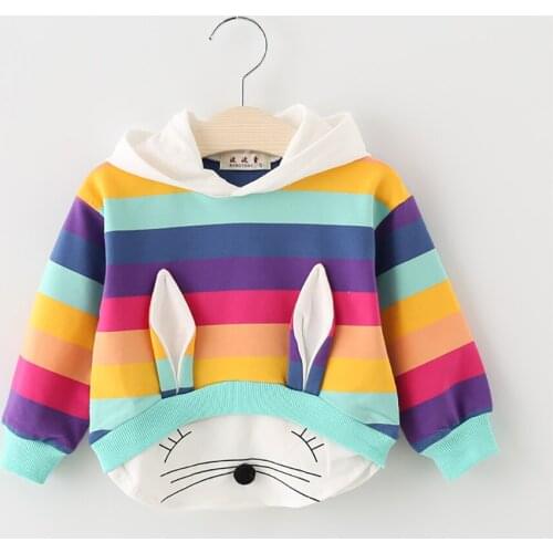 Autumn Kids Baby Clothes Warm Dresses Color Stripes Sweatshirt Boy Girl Clothes Kids Clothes Cute Sweatshirt Child Baby Clothes