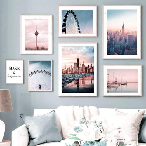 Landscape Paris New York City Poster Nordic Home Decoration Art Canvas Paintings for Living Room Bedroom Wall Pictures Jenkins