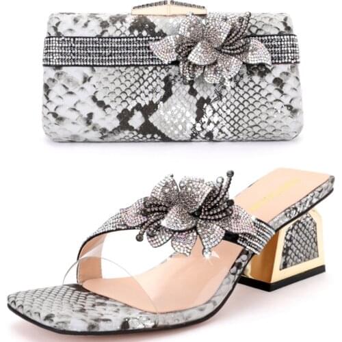 Crystal sexy womens shoes 2021 new design party banquet wedding womens shoes and wallet set