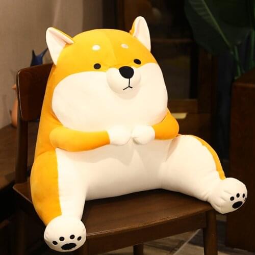 Plush Shiba Inu Comfort Semi-Enclosed One Seat Cushion for Office Chair Pain Relief Sciatica Bleacher with Backs