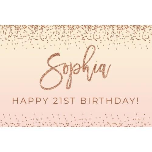 Custom Birthday Rose Gold Blush Sequin Champagne background High quality Computer print party backdrops