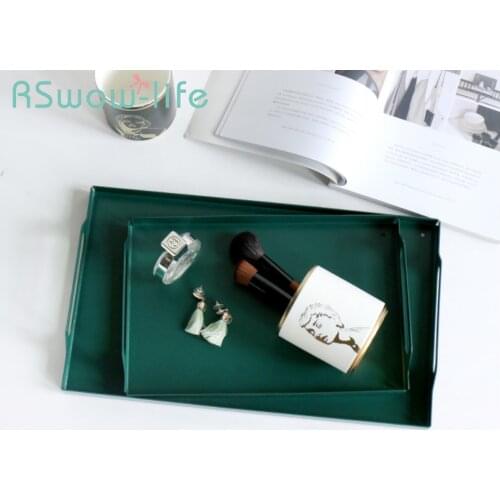 Simple Metal Stainless Steel Rectangular Trays Home Restaurant Cup Fruit Storage Tray Service Trays Decorative Dessert Tray