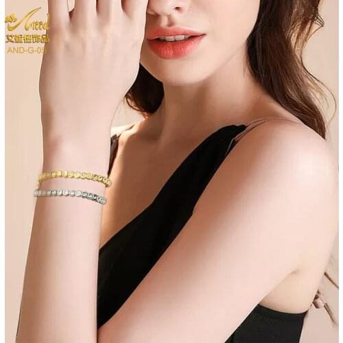 Luxury Lady Stainless Steel Bracelet Gold Crystal Rhinestone Chain Bracelets For Women Wedding Sexy Zircon Jewelry Couples Gift