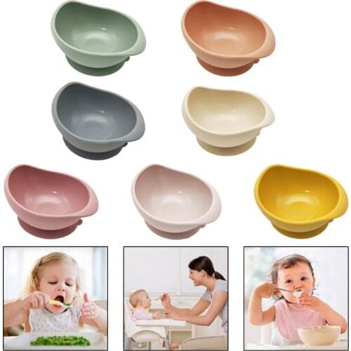 Baby Silicone Bowl Feeding Tableware Childrens Suction Bowl For Baby Kitchenware Multi-Color 69HE
