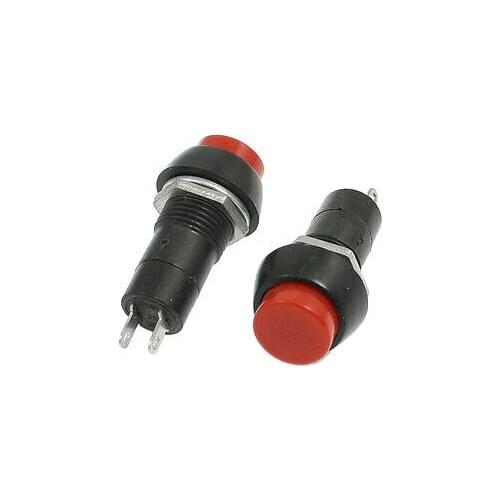 SPST 1NO 1NC 2 Pin Momentary Push Button Switch Black Red