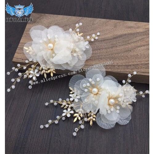 Bridal applique with handmade 3D flower rhinestones and beads, rhinestone and handmade rosette applique sell by one pair