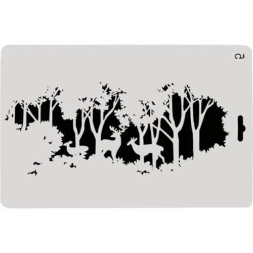 Stencils Forest Deer DIY Walls Layering Painting Template Decorative Scrapbook Coloring Embossing Album Office School Supplies