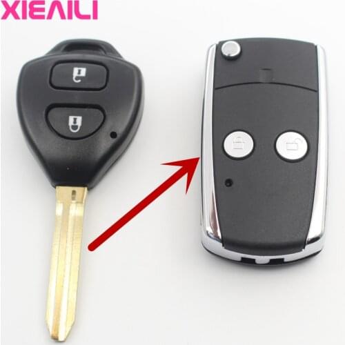 XIEAILI OEM 2Button Modified Flip Folding Remote Key Case Shell For Toyota Avensis/Avalon/Reiz/Corolla/Rav4 Key Fob Case S17
