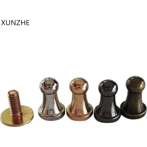 XUNZHE 50pcs/Pack 6*4mm Copper Pacifier Nail Luggage Leather metal Craft Solid Screw Nail Rivet flank strap Rivets