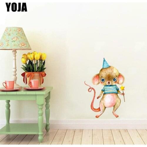 YOJA 25×37.2CM Cartoon Painted Mouse Creative Bedroom Wall Decals Home Room Decor Stickers 8WS0236