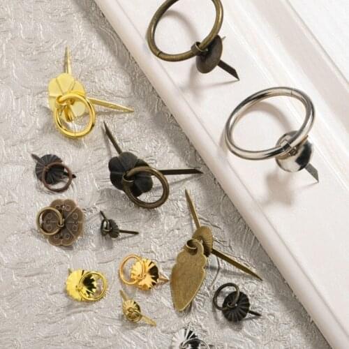 Green Bronze Gold Color Ring Pin Handle Drawer Cabinet Desk Pull Knob Furniture YH2286