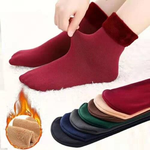 1 Pair Thicken Keeping Warm Unisex Boots One Size Seamless Thermal Wool Leg Warmer Sleeping Wear Christmas Velvet Socks
