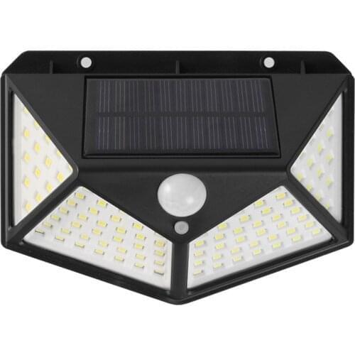 100 LED Solar Power PIR Motion Sensor Waterproof Wall Light Outdoor Garden Lamp Decoration Porch Lights White/Warm White Light