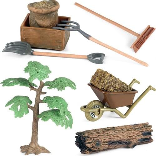 2 pcs/set Simulation Farm Tools Figure Collectible Toys Animal Action Figures Kids Animal Sandtable Scene Toys