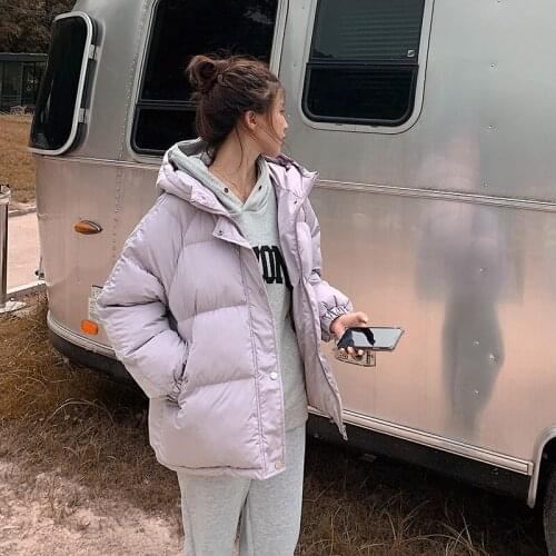 2021 Hooded Women Winter Down Jacket Coat Plus Size 2XL Short Thicken Warm Cotton Padded Winter Coat Womens Clothing