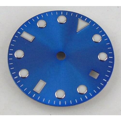 28.5mm Blue sunburst Dial Date Window Luminous Fit NH35 Miyota 8215 MOVEMENT
