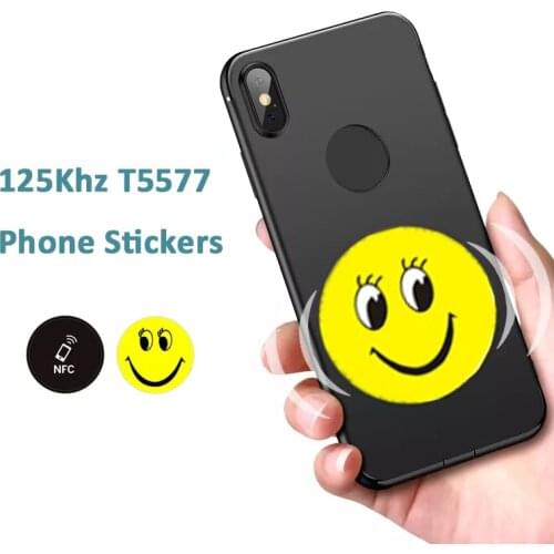 5/10pcs RFID 125Khz T5577 Anti-Interference Mobile Phone Sticker Writable EM4305 Cartoon Tags Stickers Proximity Label