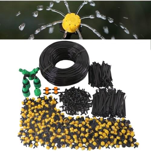 5-60m Garden Drip Irrigation System 1/4" Hose Adjustable Dripper Sprinkler Watering Kit For Greenhouse Plant Bonsai Vegetables