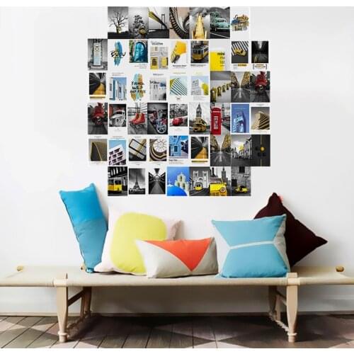 50Pcs City Building London Paris Street View Aesthetic Picture for Wall Collage Boys Wall Art Design Prints Bedroom Decorations