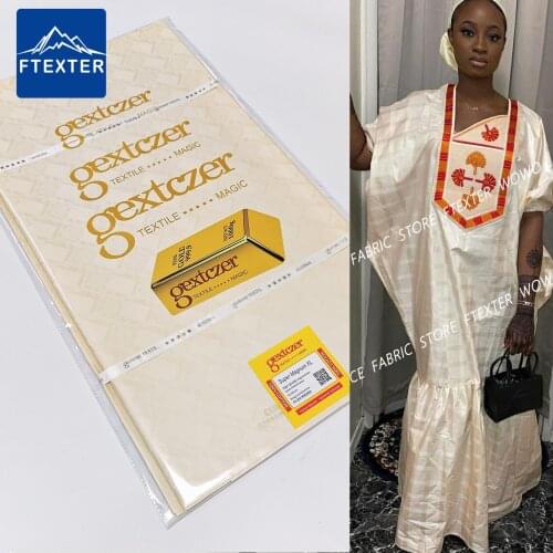 5 Yards Beige Color African Lace Fabric Basin Tissu France Lace Bazin Riche Brocade Original For Nigerian Tradition Wedding Sew