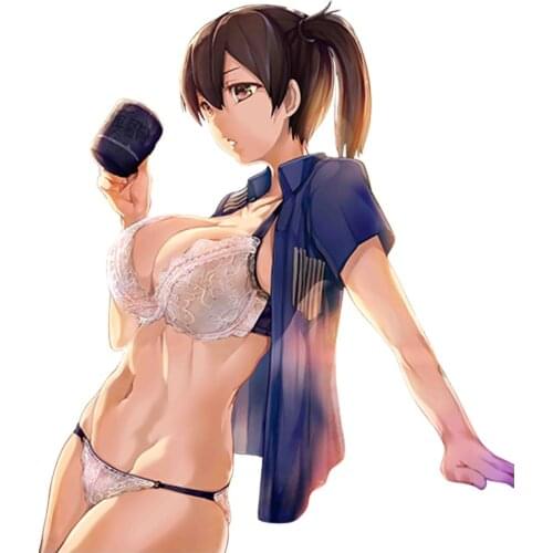 Length 13cm Car Stickers Anime Sexy Beauty Girl Kantai Collection for Hamakaze Funny Car Stickers Styling Waterproof Window PVC