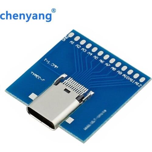 Free shipping 10Gbps USB-C USB 3.1 Type C Type-C Female Soldering Cable Test Socket PCBA Board Adapter Welding Connector Adaptor